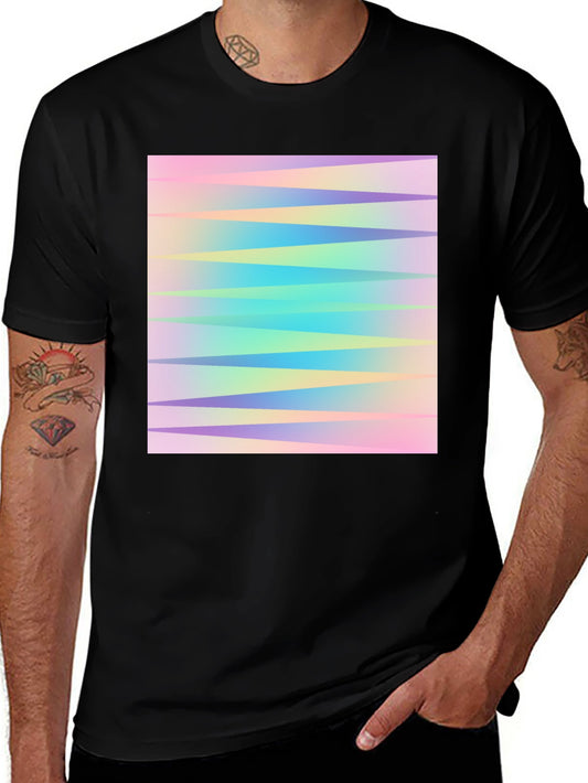 Pastel Chevron Graphic Black T-Shirt