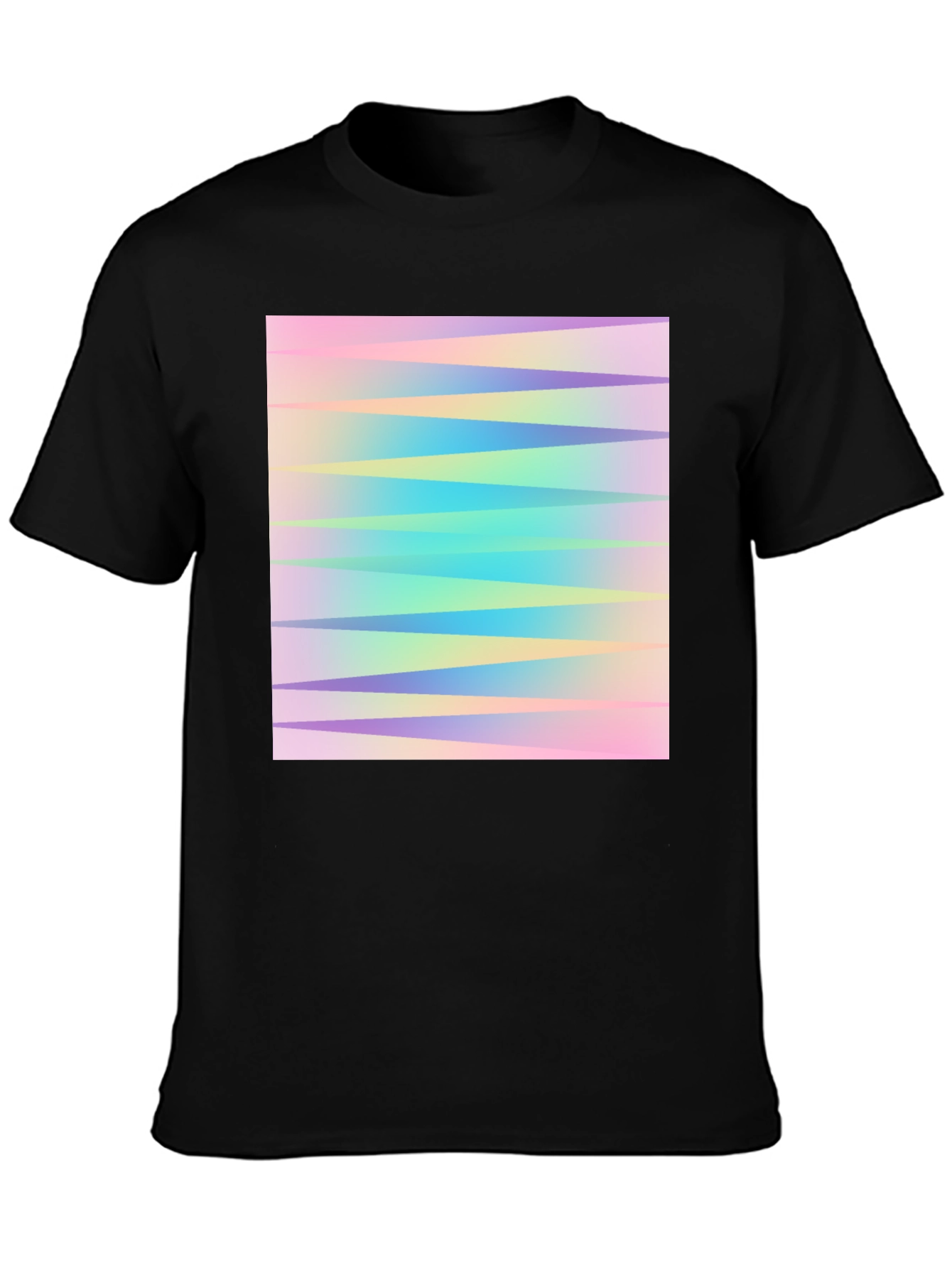 Pastel Chevron Graphic Black T-Shirt