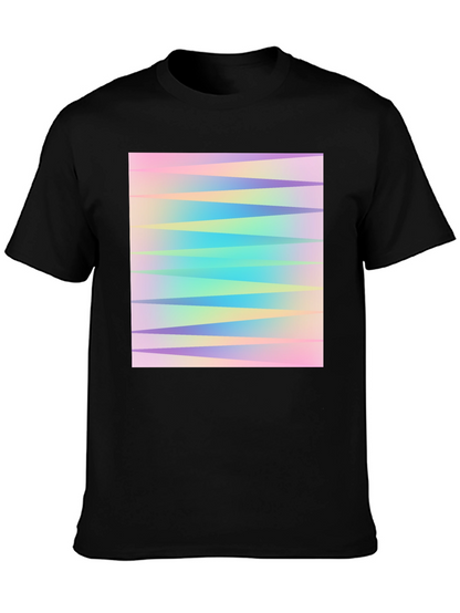 Pastel Chevron Graphic Black T-Shirt
