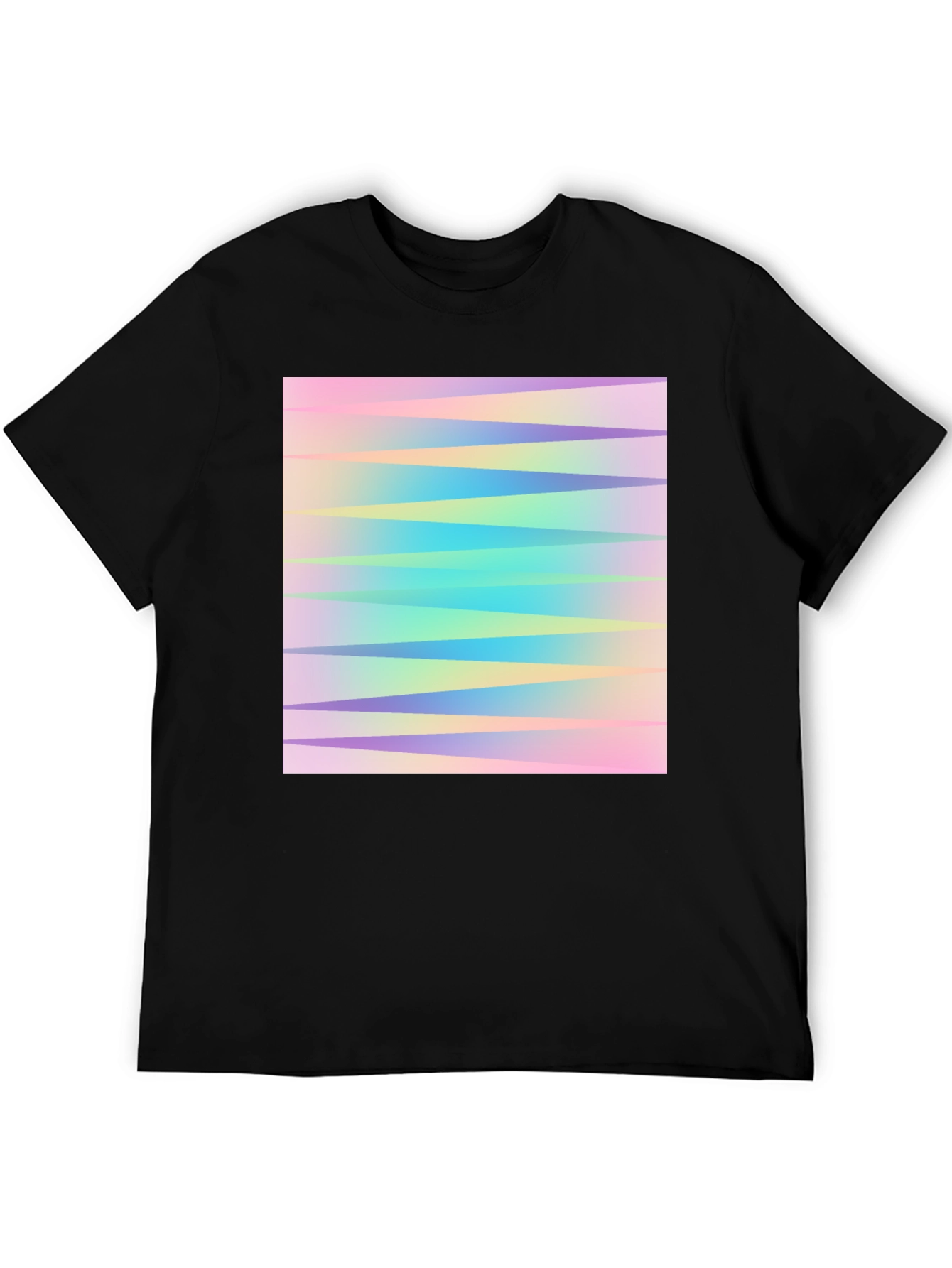 Pastel Chevron Graphic Black T-Shirt