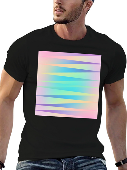 Pastel Chevron Graphic Black T-Shirt