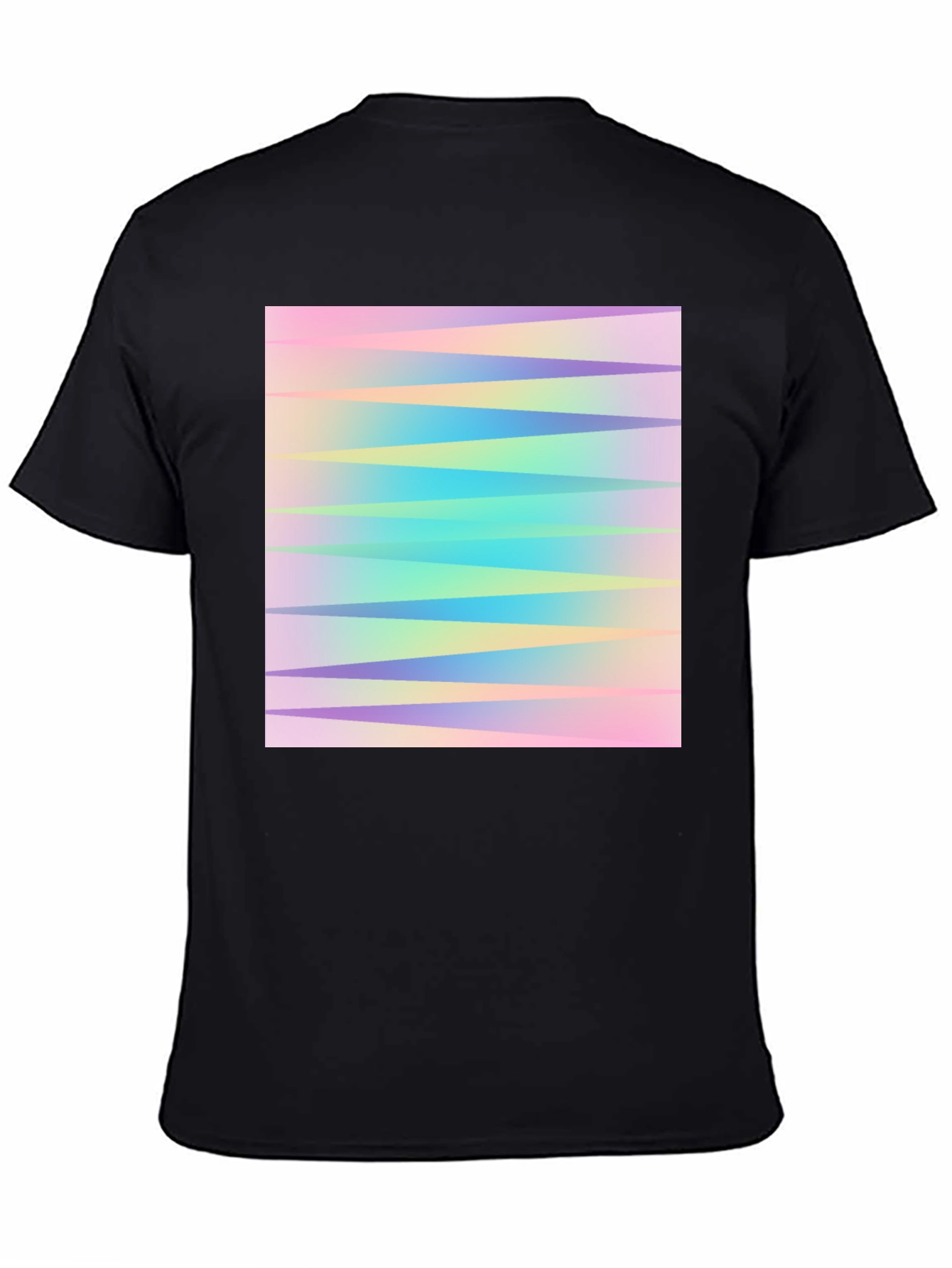 Pastel Chevron Graphic Black T-Shirt