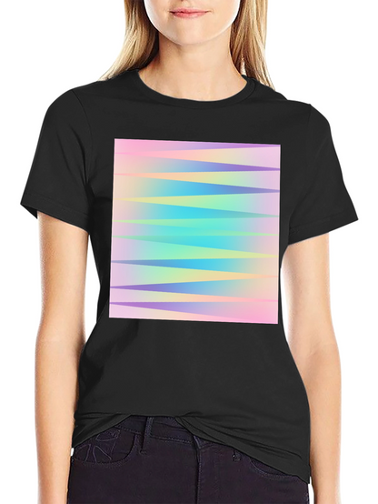 Pastel Chevron Graphic Black T-Shirt