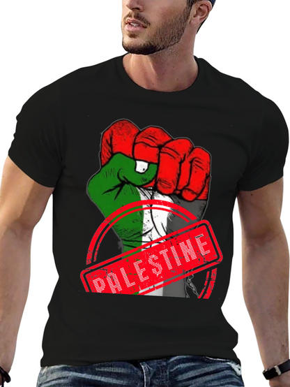 Palestine Flag Fist T-Shirt - Support Freedom