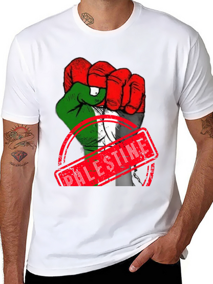 Palestine Flag Fist T-Shirt - Support Freedom