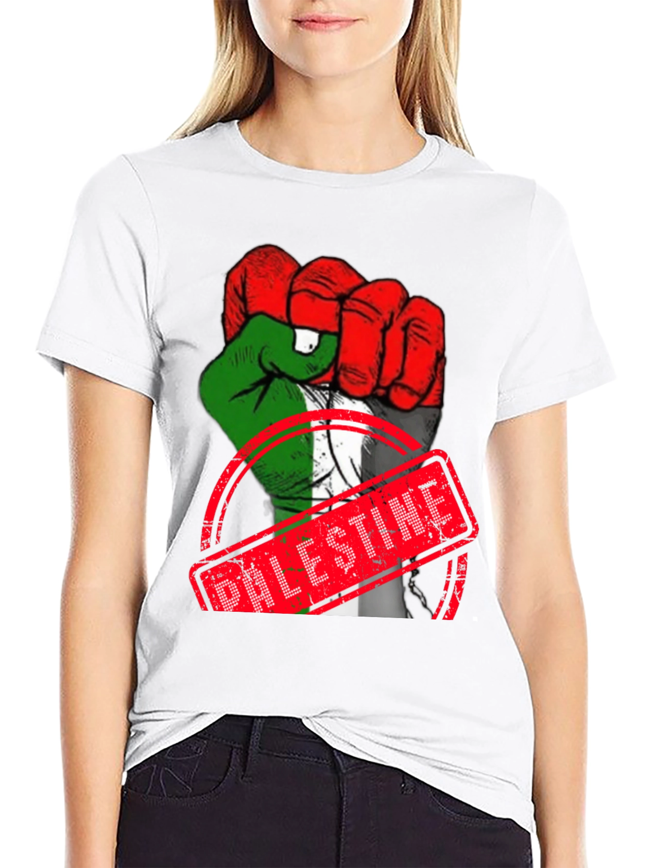 Palestine Flag Fist T-Shirt - Support Freedom