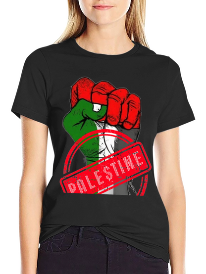Palestine Flag Fist T-Shirt - Support Freedom