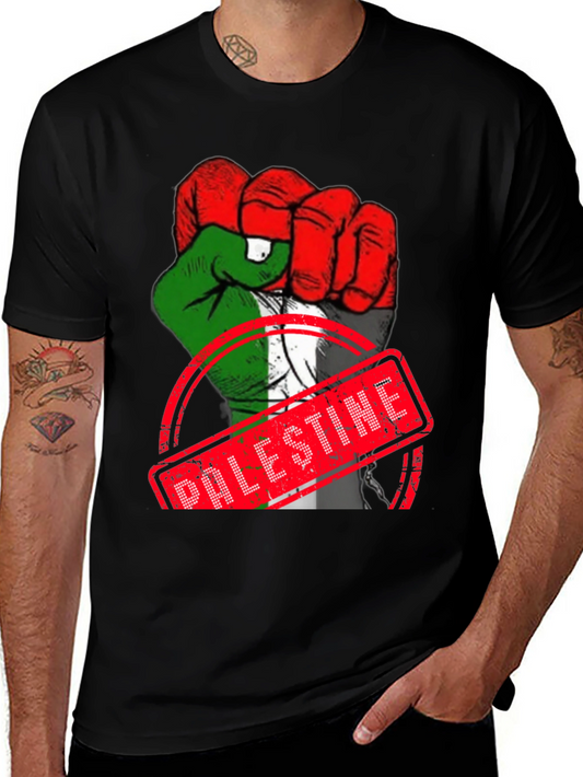 Palestine Flag Fist T-Shirt - Support Freedom