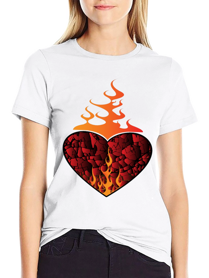 Fiery Heart Graphic Tee - Bold Style