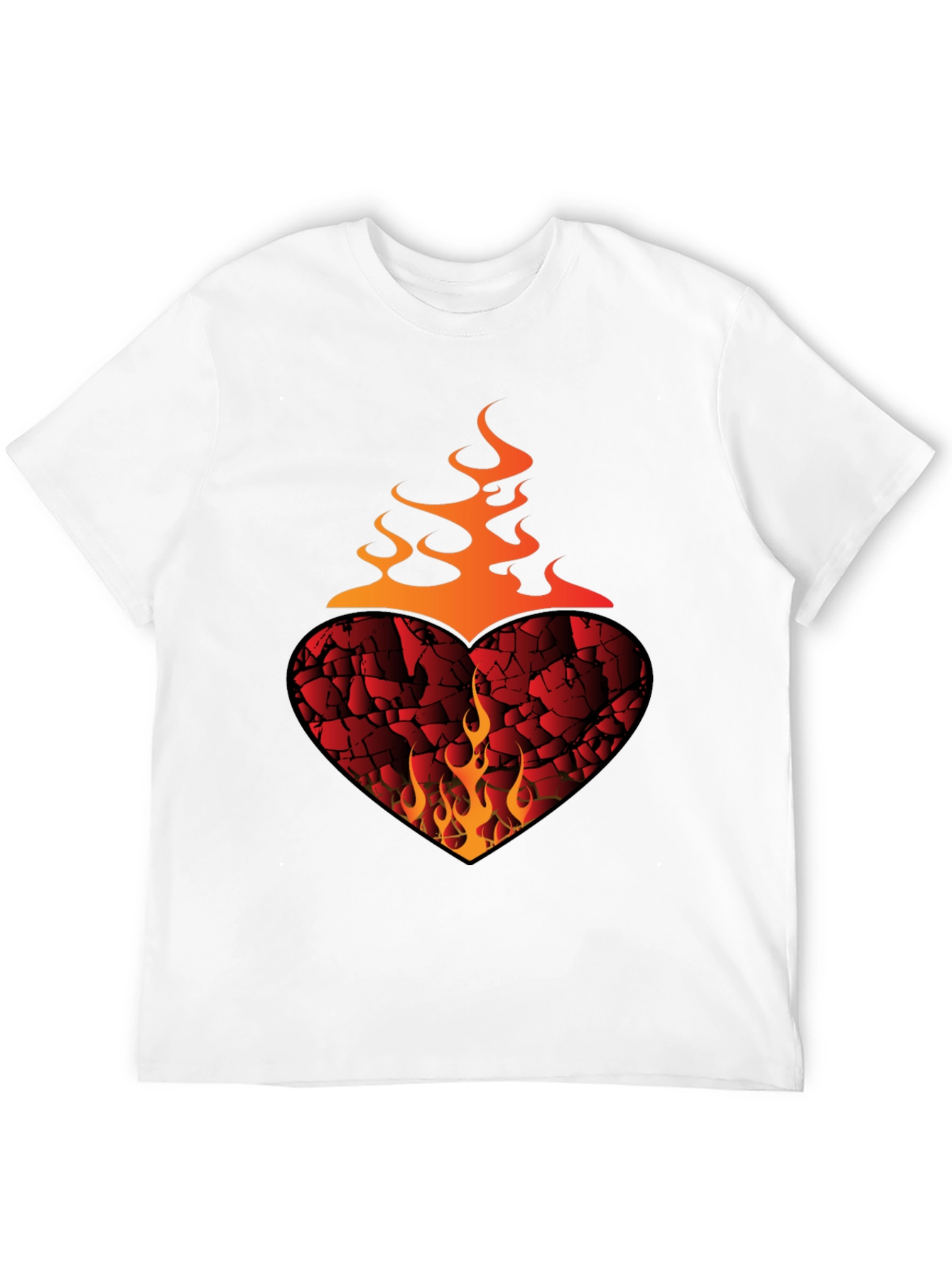 Fiery Heart Graphic Tee - Bold Style