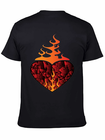 Fiery Heart Graphic Tee - Bold Style