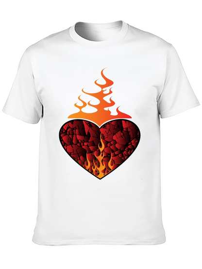 Fiery Heart Graphic Tee - Bold Style