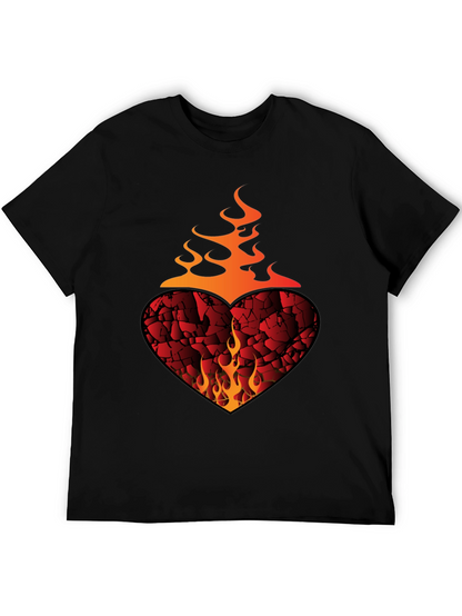 Fiery Heart Graphic Tee - Bold Style