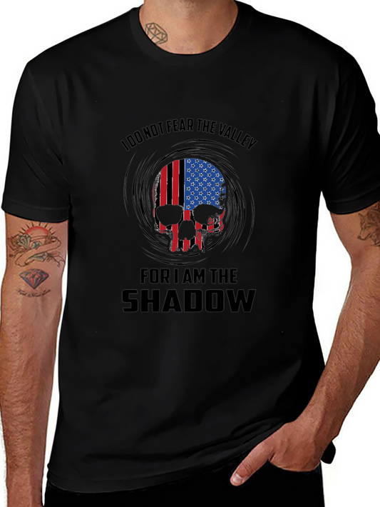 American Flag Skull T-Shirt - I Do Not Fear the Valley
