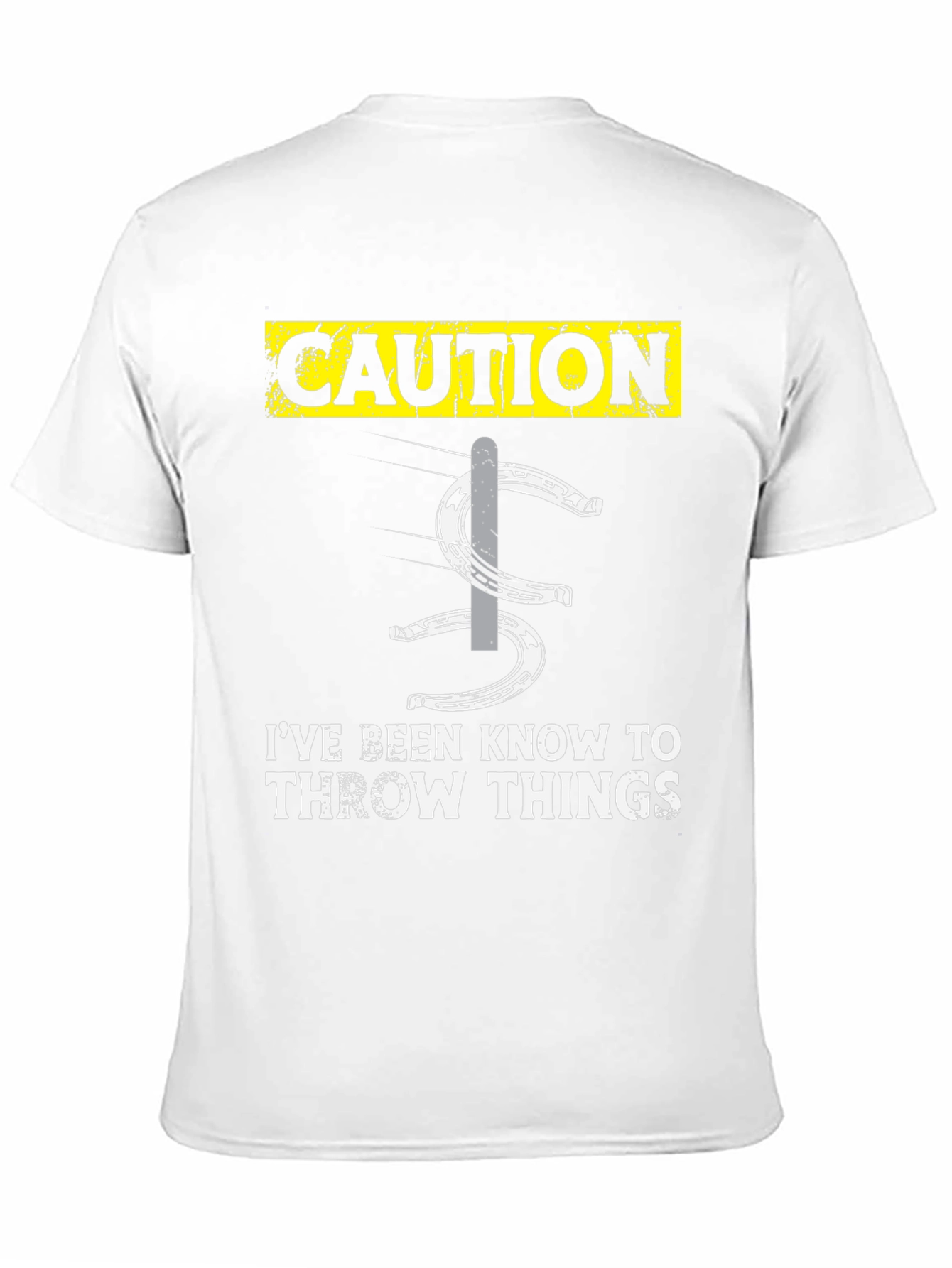 Caution Throwing Things Horseshoe T-Shirt