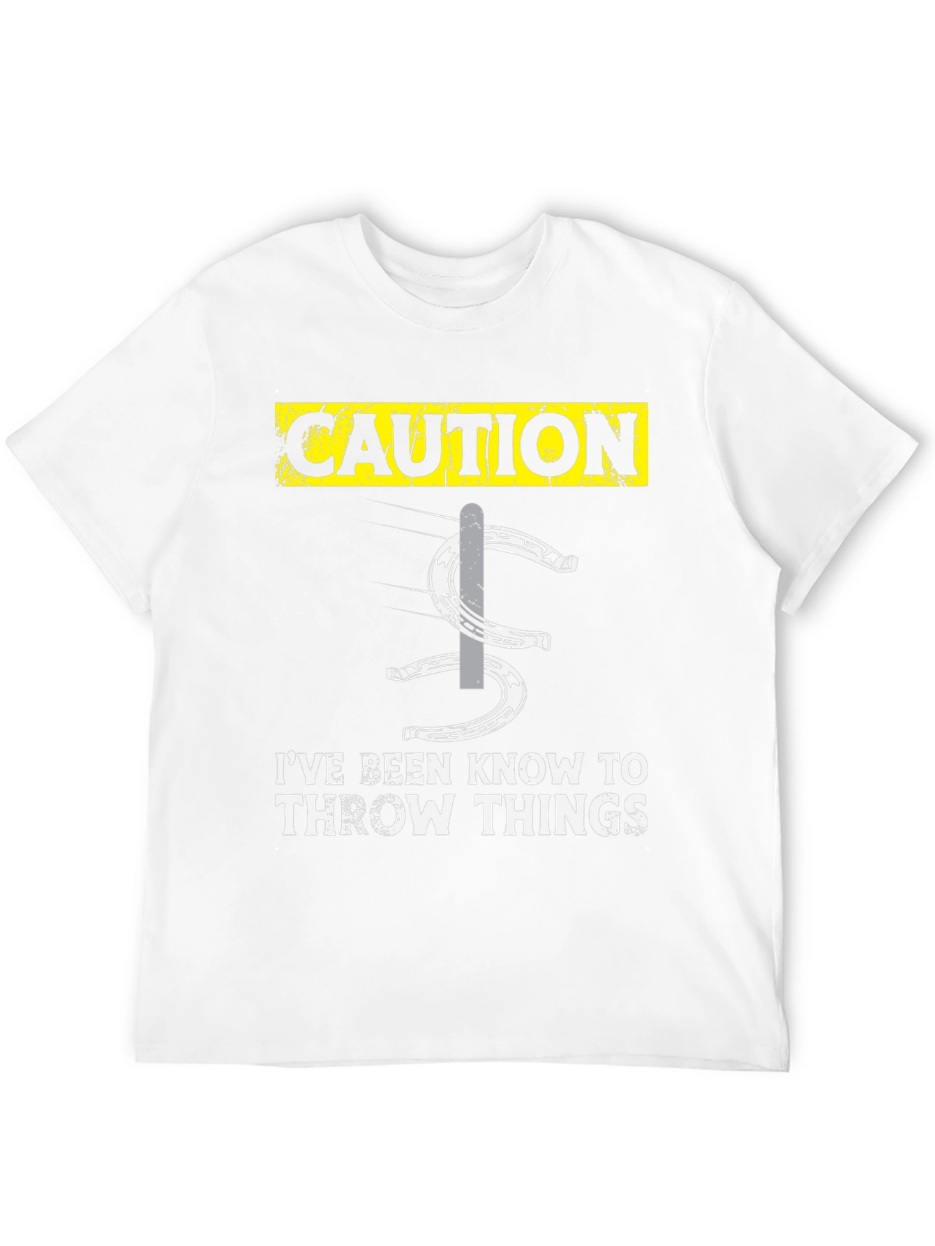 Caution Throwing Things Horseshoe T-Shirt