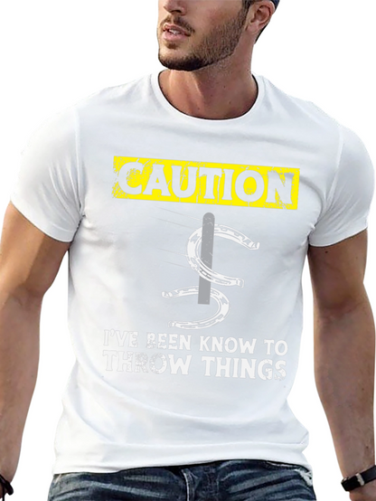 Caution Throwing Things Horseshoe T-Shirt