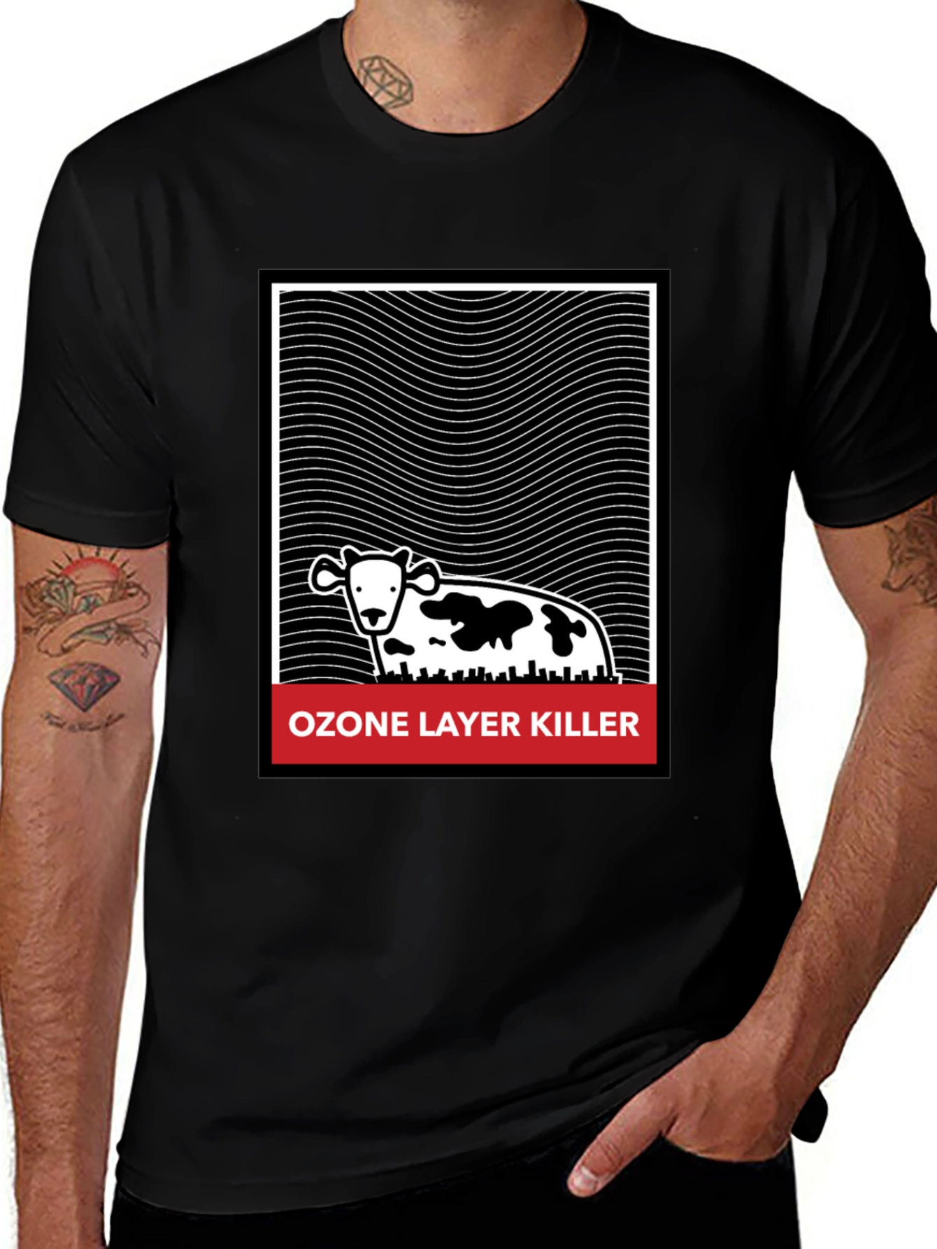 Ozone Layer Killer Graphic Tee - Black Cotton T-Shirt