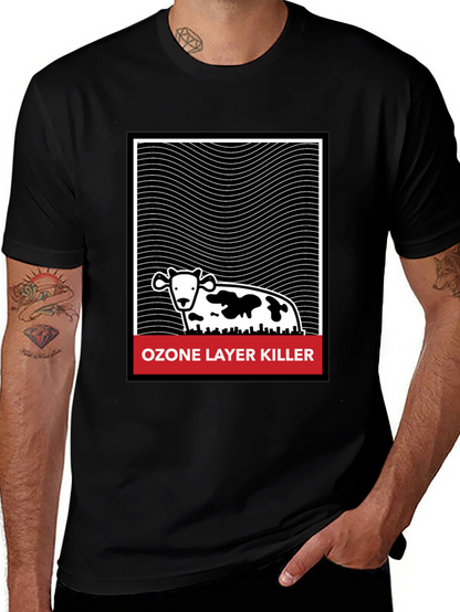 Ozone Layer Killer Graphic Tee - Black Cotton T-Shirt