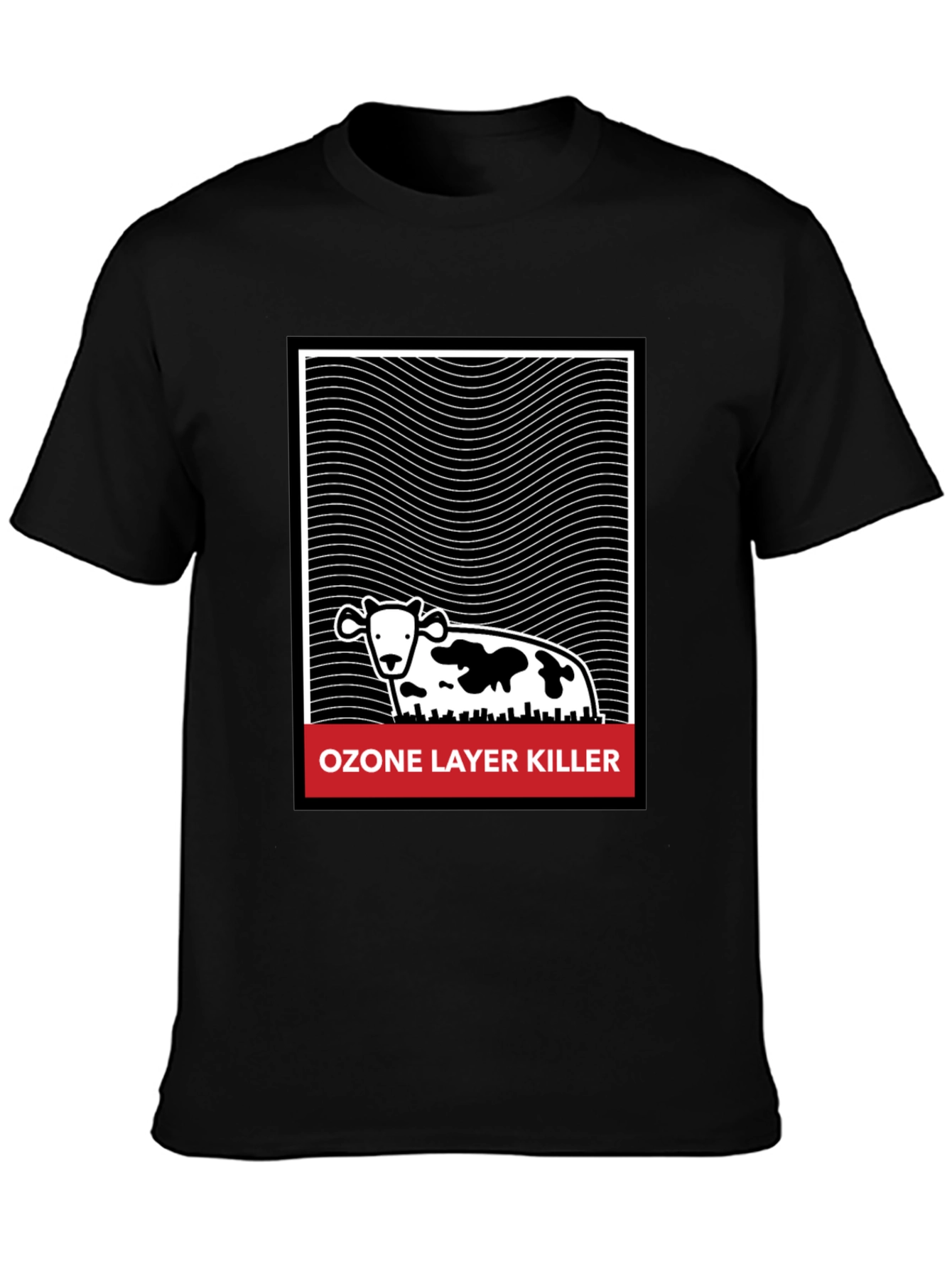 Ozone Layer Killer Graphic Tee - Black Cotton T-Shirt