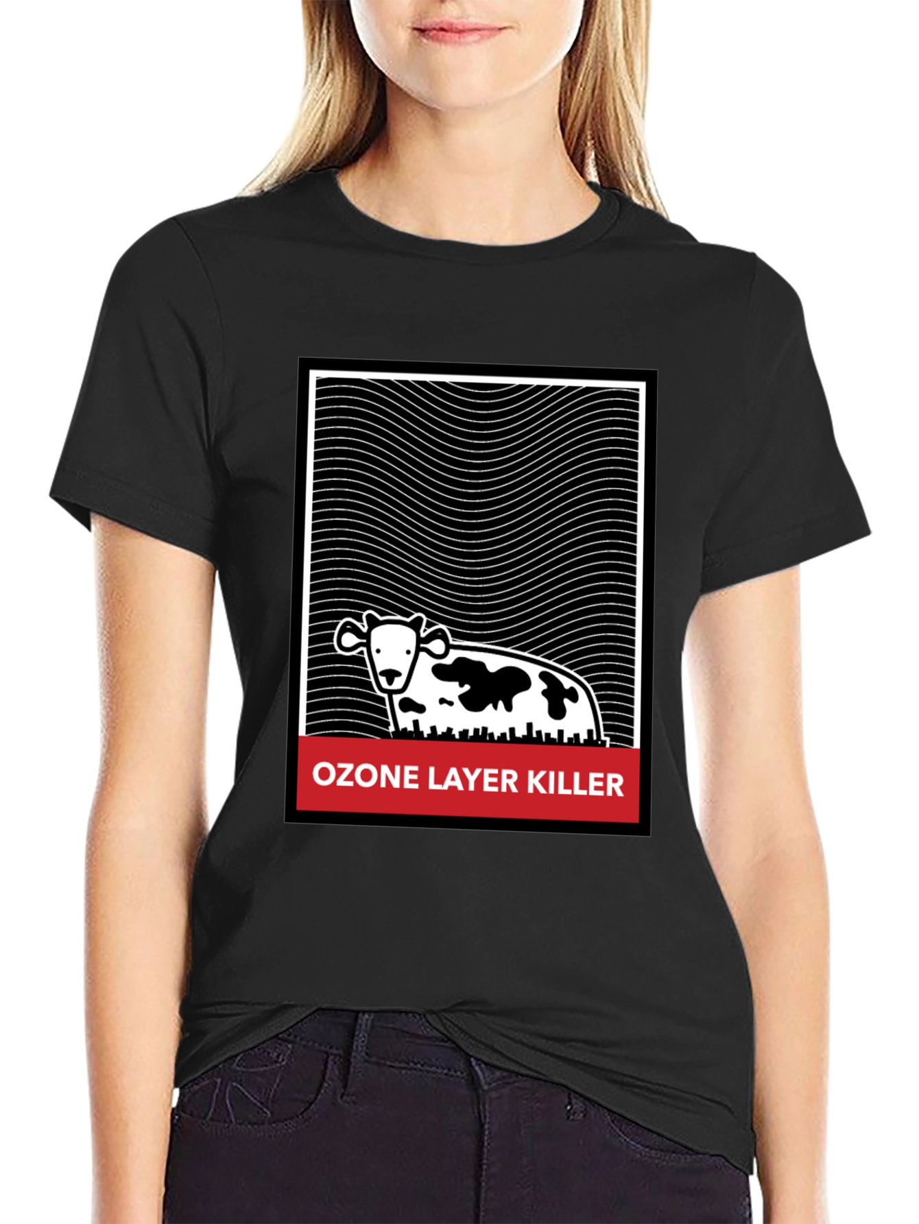 Ozone Layer Killer Graphic Tee - Black Cotton T-Shirt