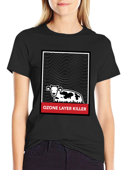 Ozone Layer Killer Graphic Tee - Black Cotton T-Shirt