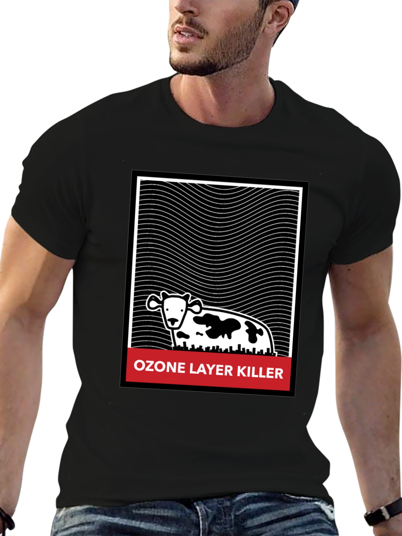 Ozone Layer Killer Graphic Tee - Black Cotton T-Shirt