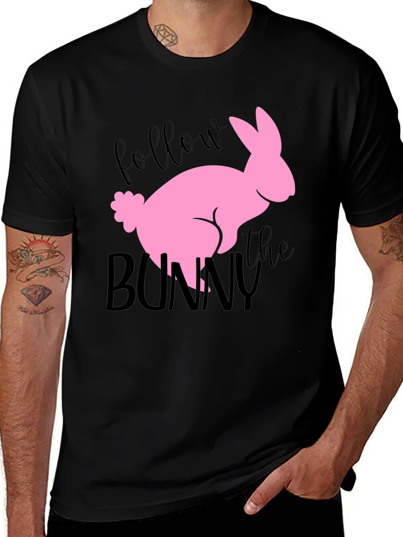 Follow the Bunny Graphic Tee - Easter Shirt