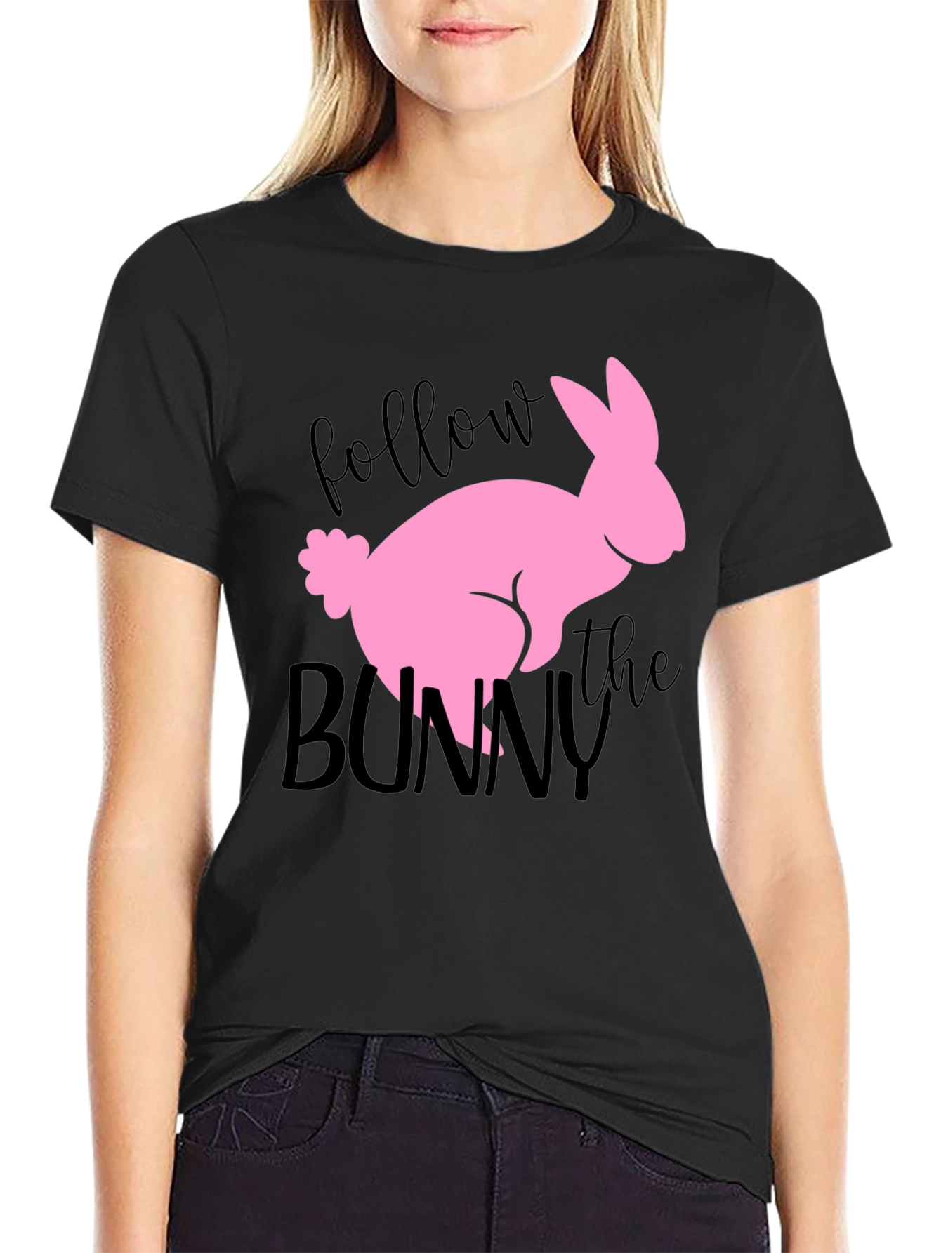 Follow the Bunny Graphic Tee - Easter Shirt