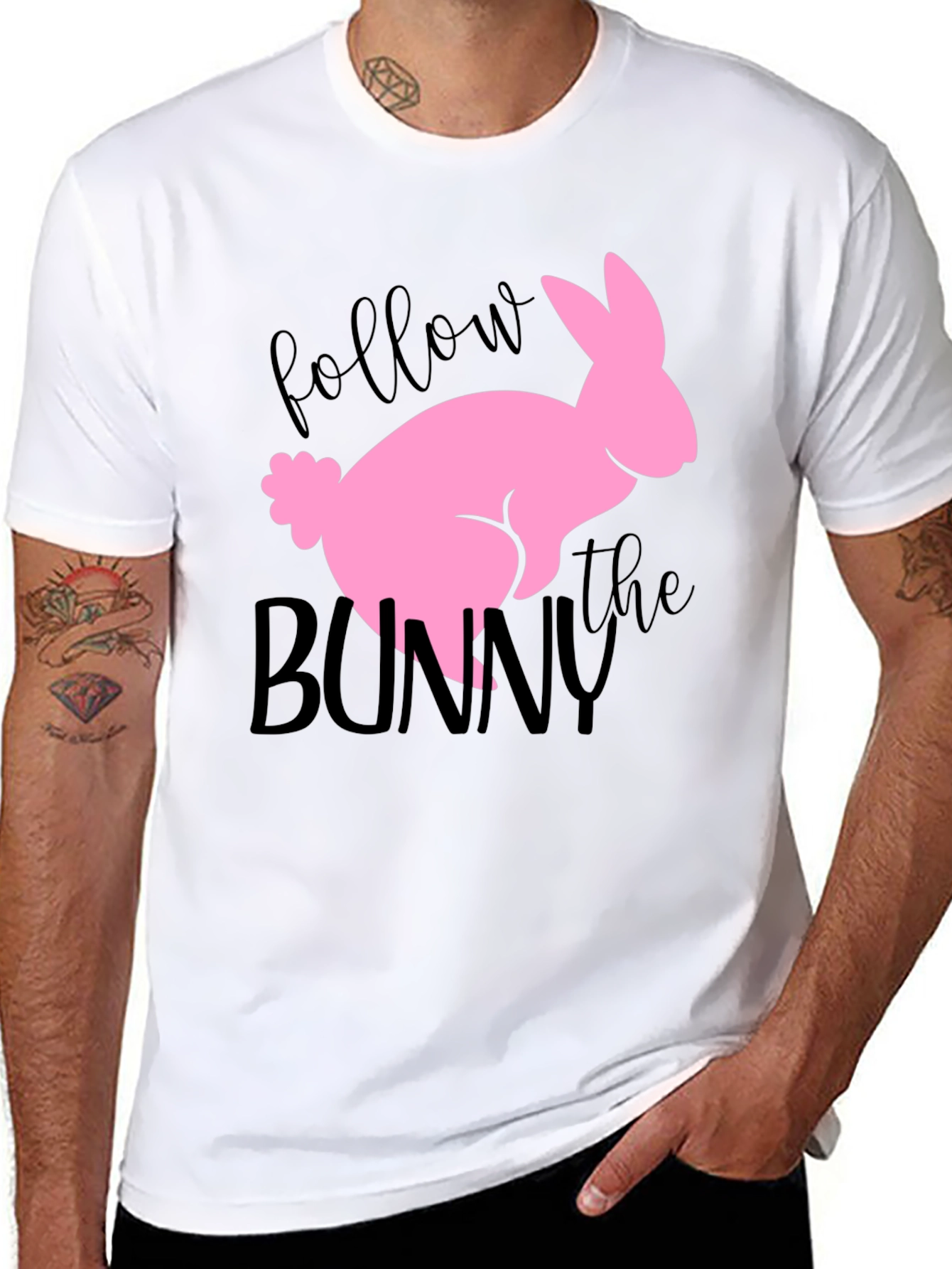 Follow the Bunny Graphic Tee - Easter Shirt