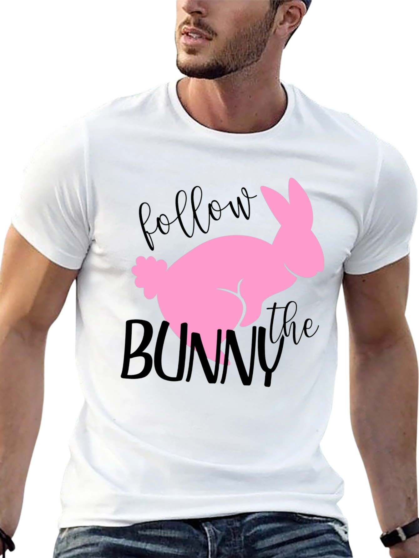 Follow the Bunny Graphic Tee - Easter Shirt