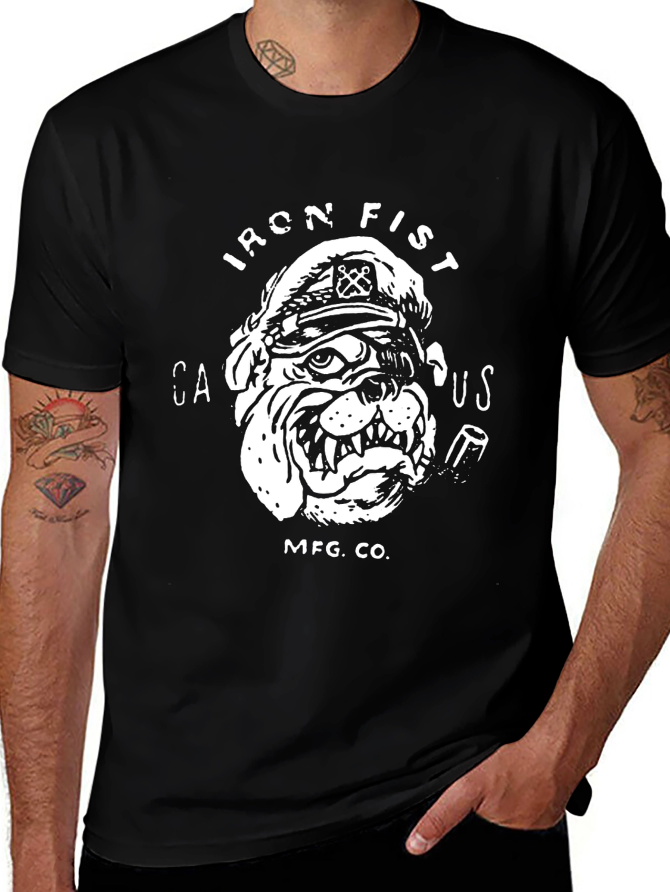 Iron Fist Bulldog Graphic Tee - Black