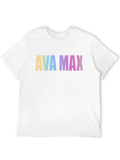 AVA MAX Rainbow Print Black T-Shirt