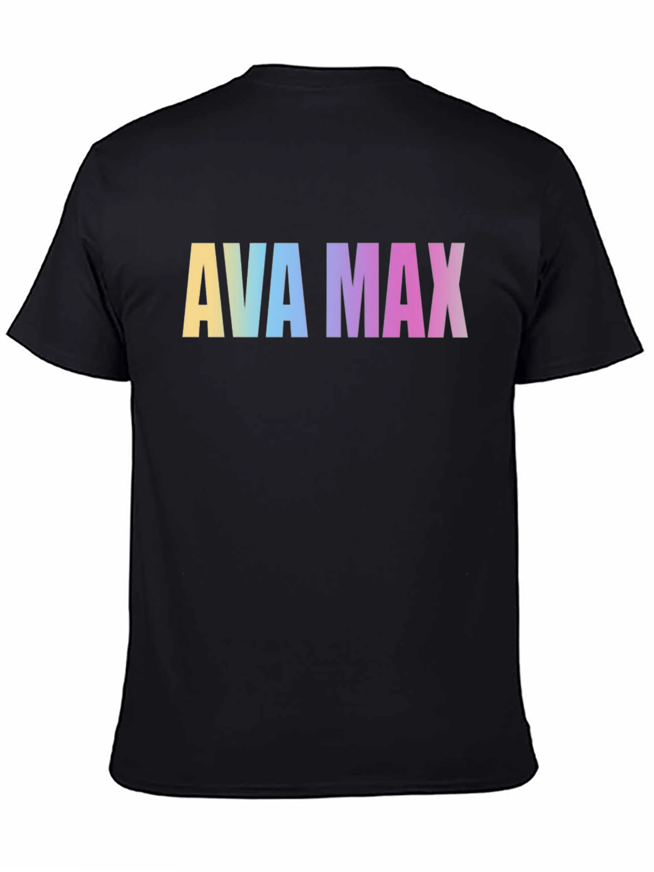 AVA MAX Rainbow Print Black T-Shirt