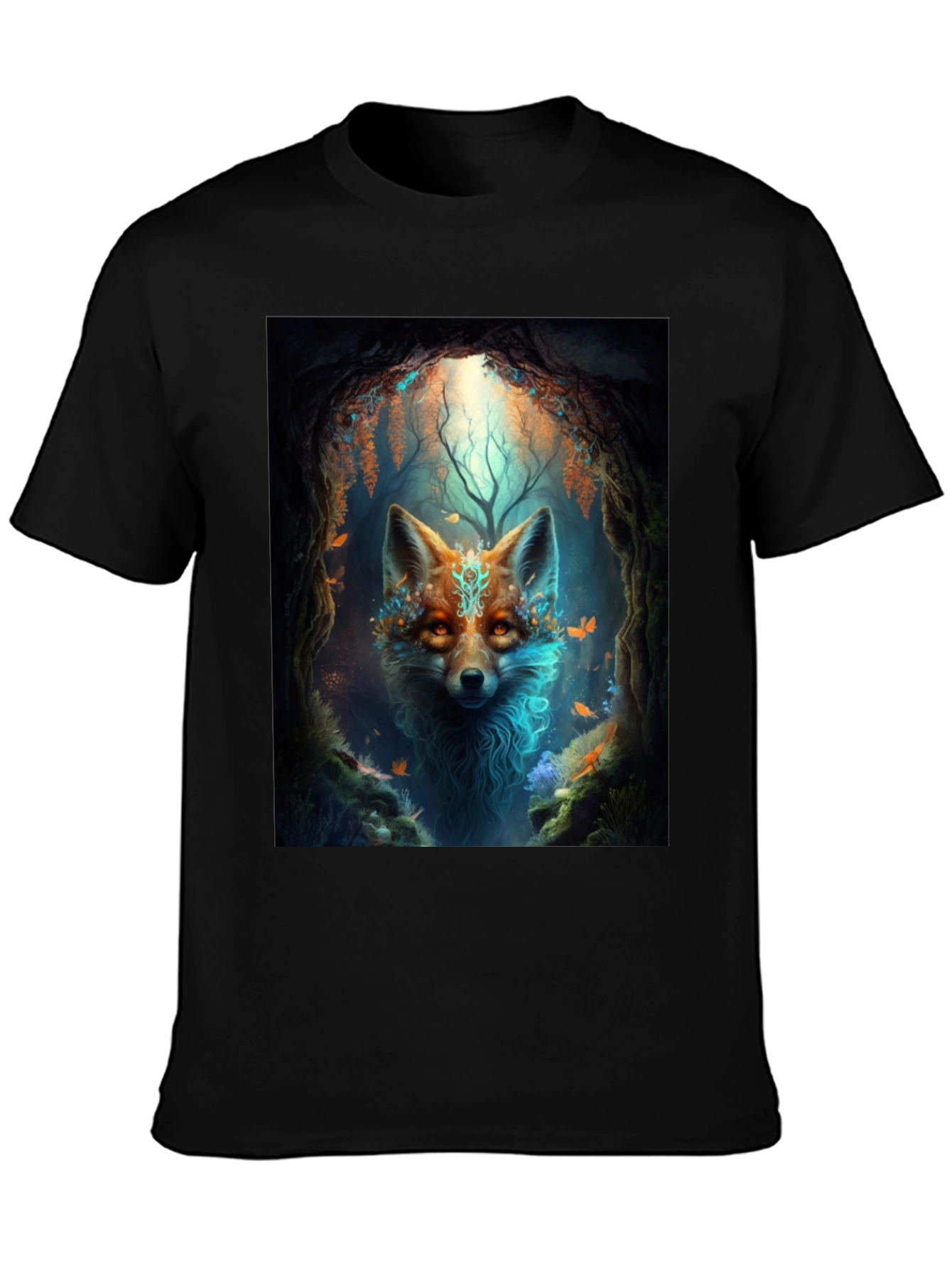 Mystic Fox Graphic Tee - Black