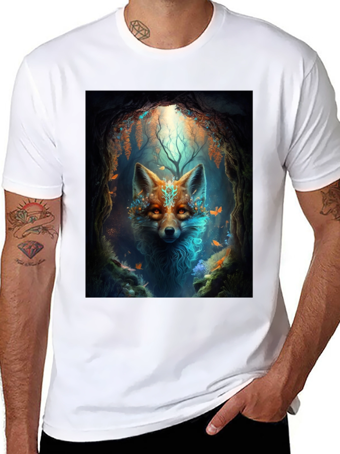Mystic Fox Graphic Tee - Black