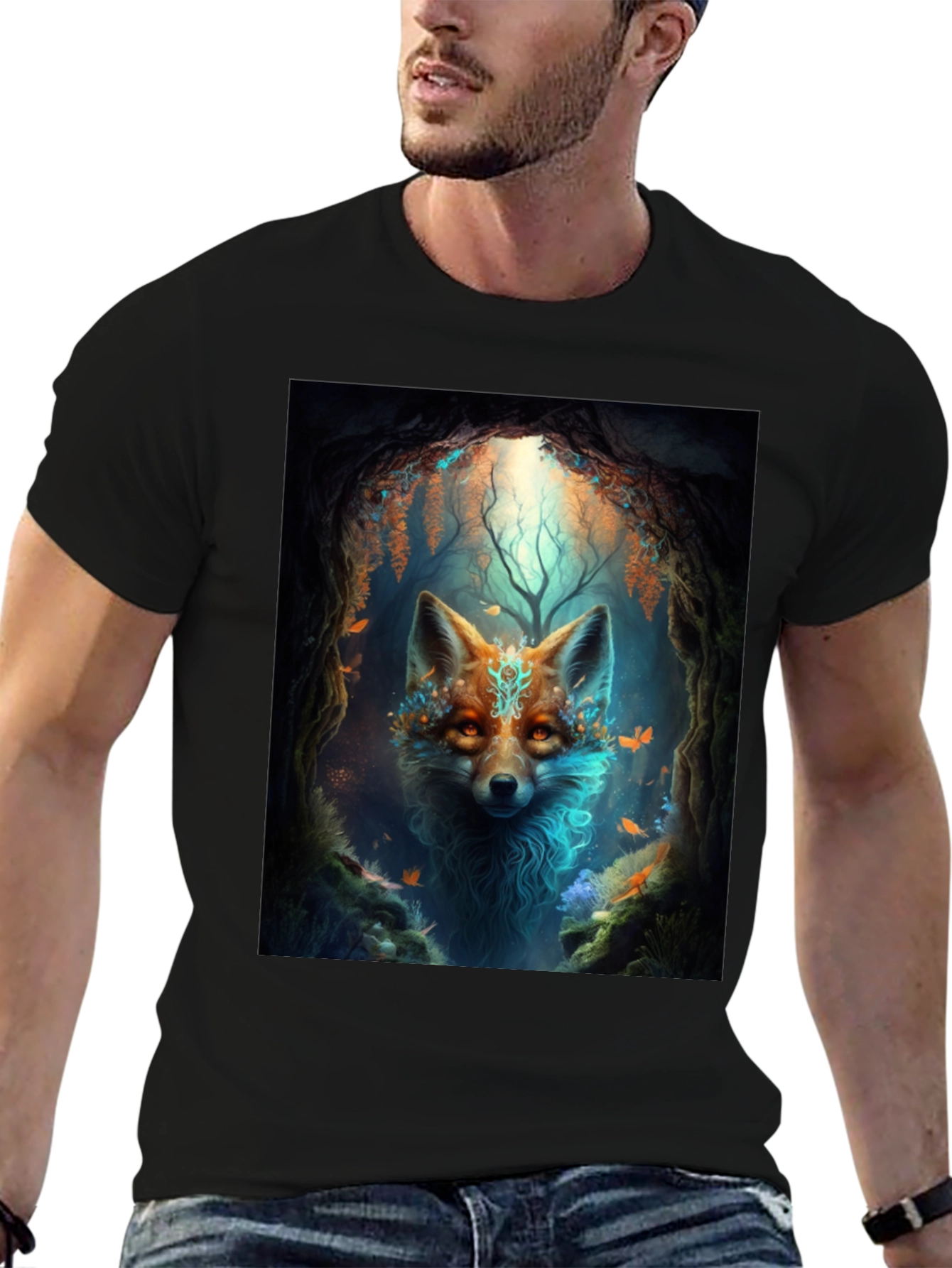 Mystic Fox Graphic Tee - Black