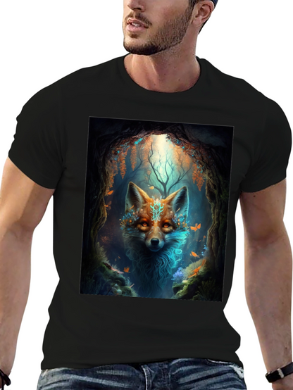 Mystic Fox Graphic Tee - Black