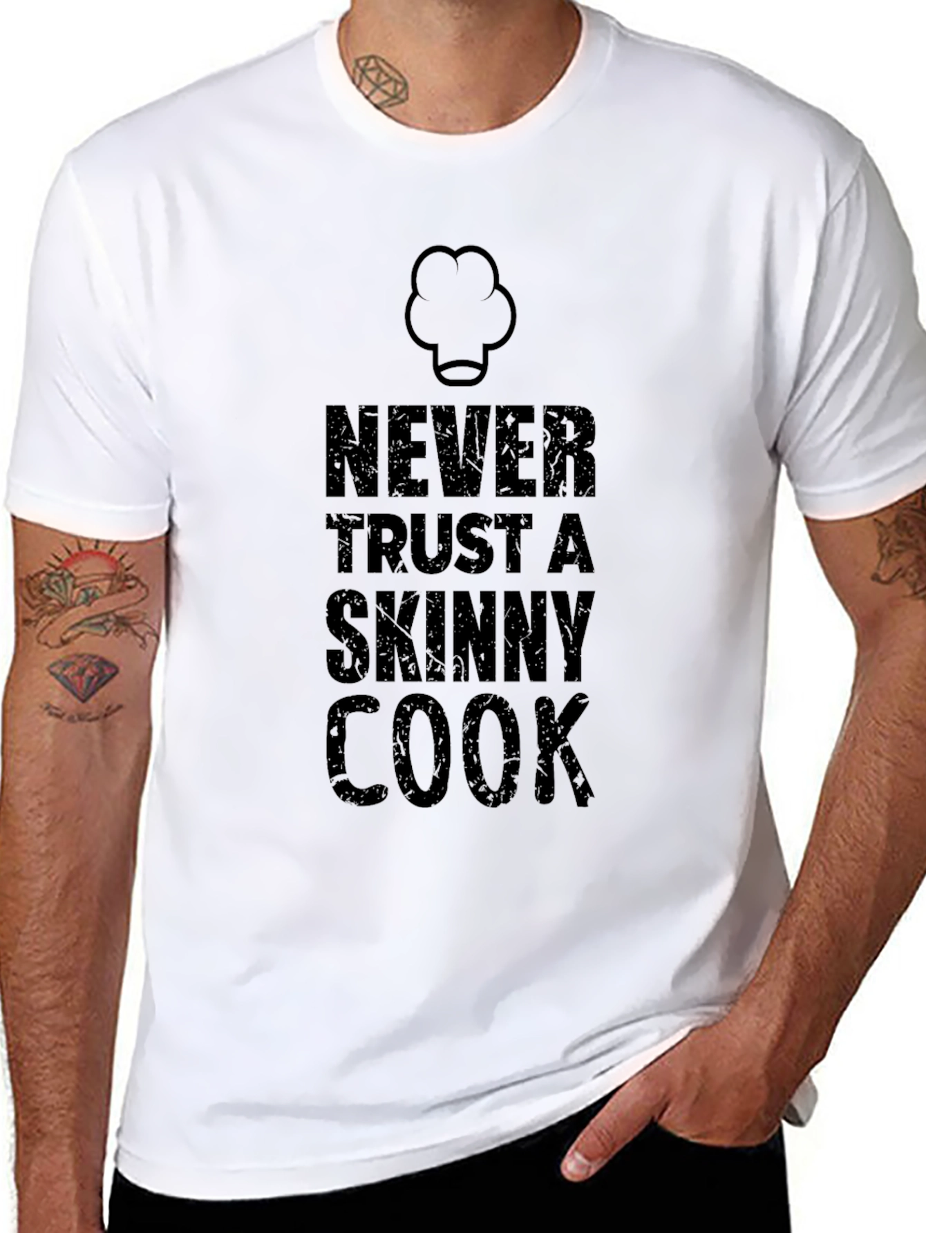 Never Trust a Skinny Cook Black T-Shirt