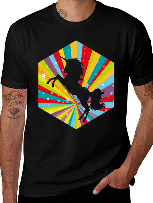 Unicorn Silhouette Graphic Tee - Mens Black T-Shirt