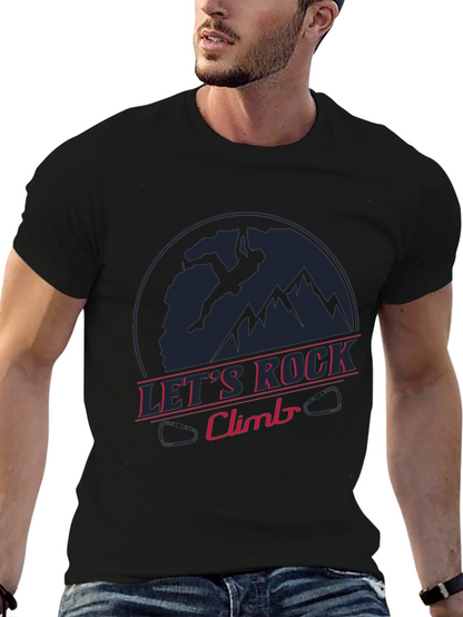 Lets Rock Climb T-Shirt - Sporty Graphic Tee