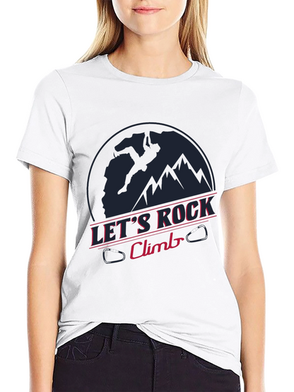 Lets Rock Climb T-Shirt - Sporty Graphic Tee