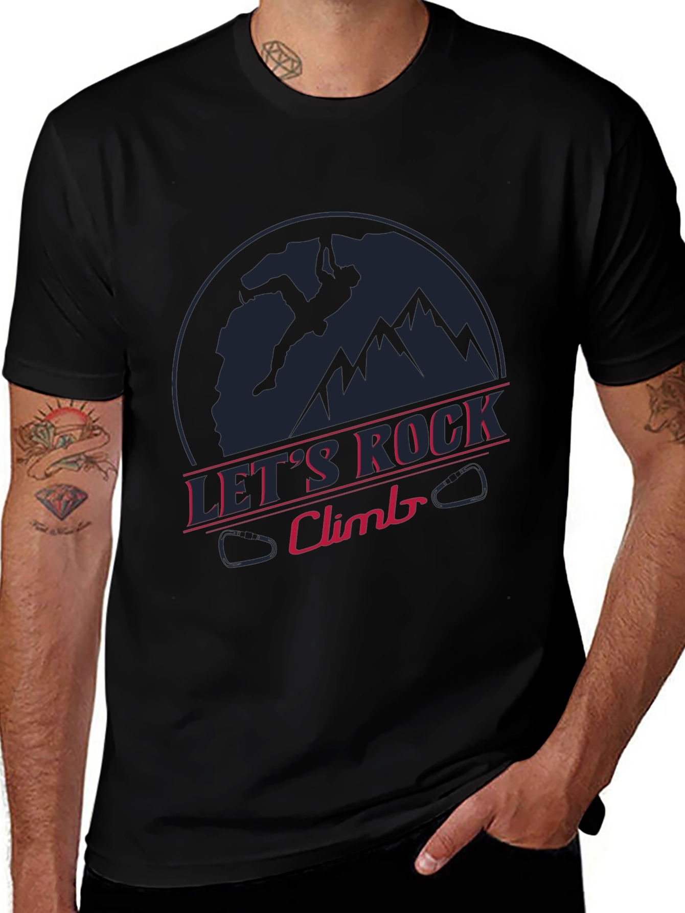 Lets Rock Climb T-Shirt - Sporty Graphic Tee