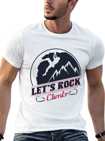 Lets Rock Climb T-Shirt - Sporty Graphic Tee