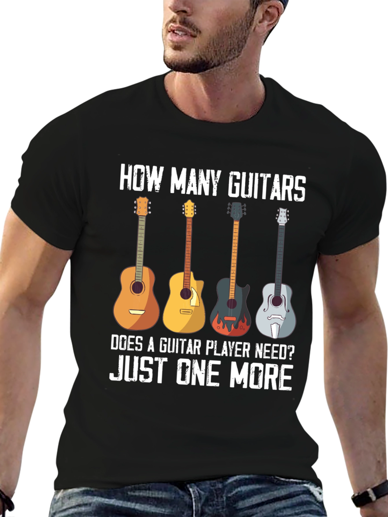 Guitar Lover T-Shirt - How Many Guitars?