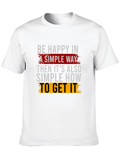 Be Happy Slogan Black Graphic Tee