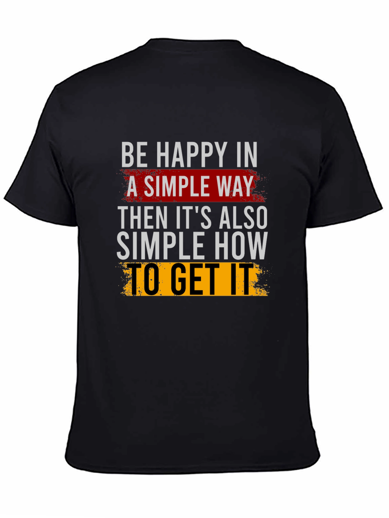 Be Happy Slogan Black Graphic Tee