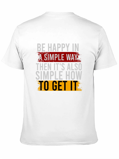Be Happy Slogan Black Graphic Tee