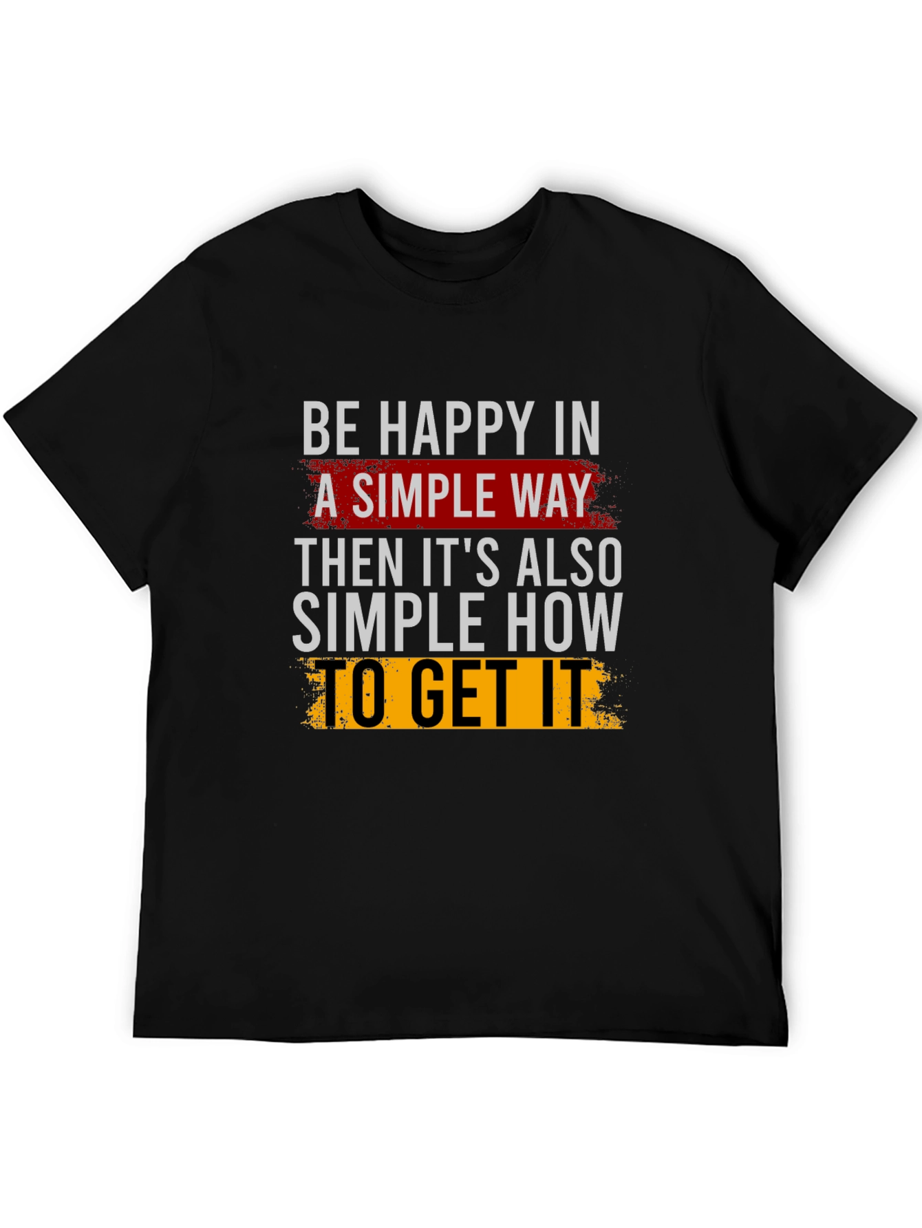 Be Happy Slogan Black Graphic Tee
