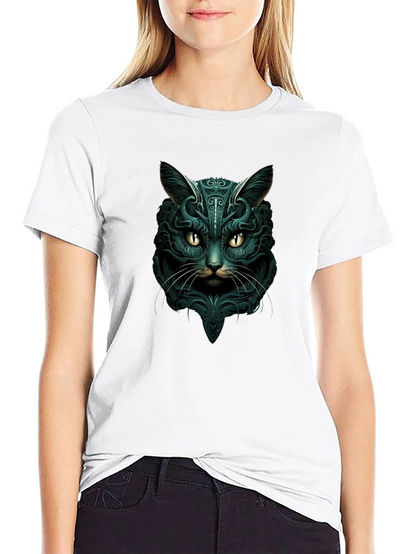 Mystic Cat Graphic Tee - Black